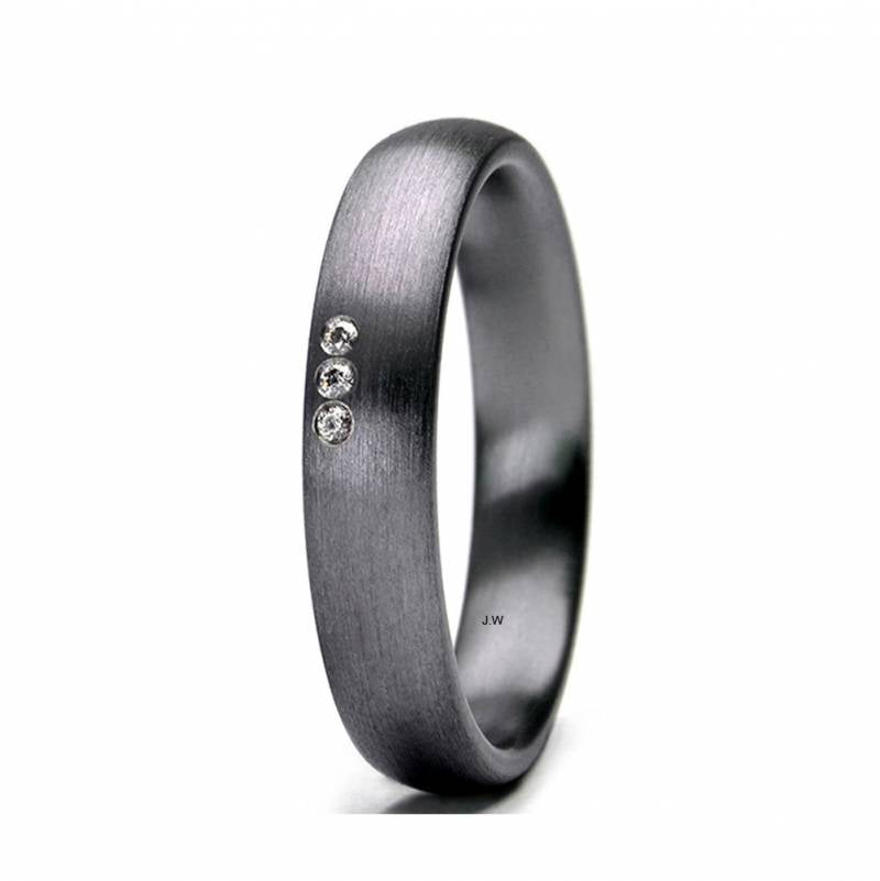 Ring mit Namen Schwarz Stahl 4mm